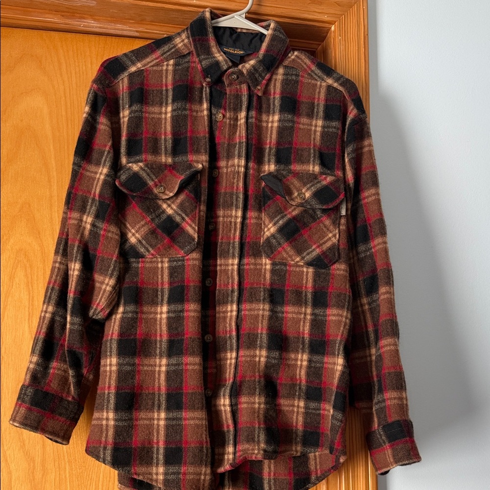Woolrich Red and Brown Plaid Shirt